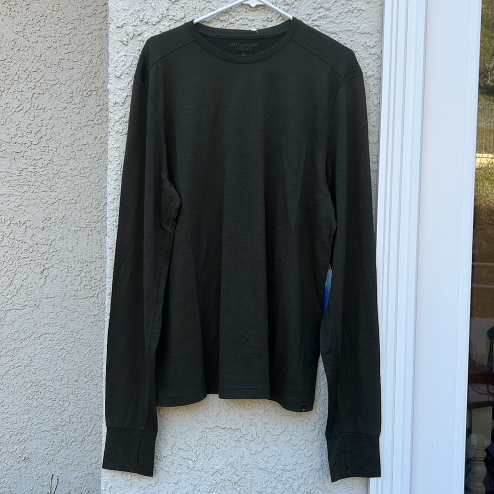 Outerknown Active Green Long Sleeve Wool Top Men's Size XL NWT